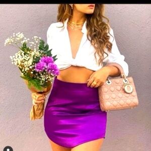Zara Shiny Purple Mini Skirt